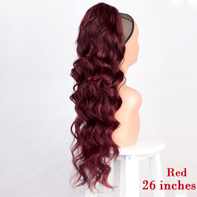 Vigorous Drawstring Ponytail Hair Synthetic Long Afro Kinky Curly Ponytail Extension for Women Black Brown Clip in Ponytail Hair