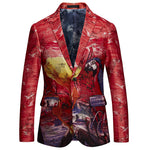 PYJTRL Luxurious Men Retro Vintage Slim Fit Blazer Suit Jacket Artist High Quality Jacquard Coat