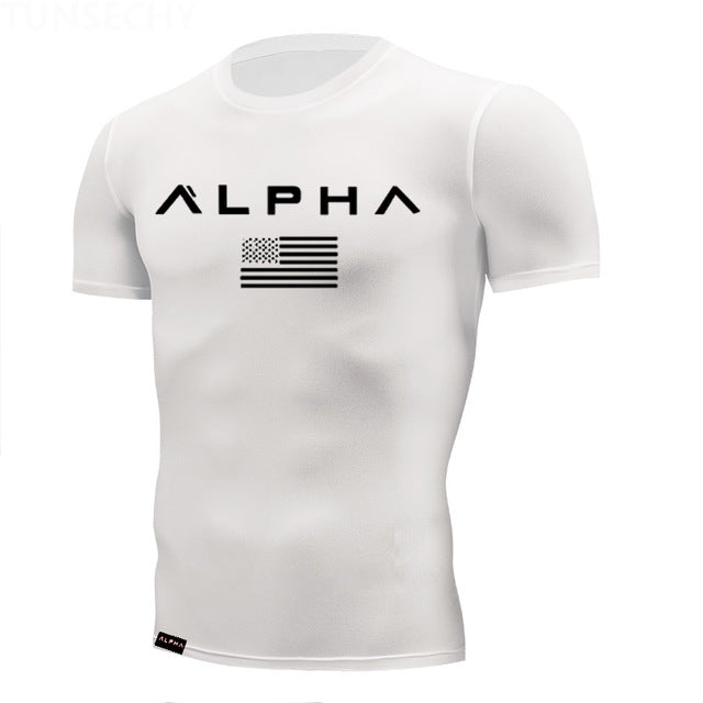 Tight t shirt Mens Short Sleeve Running Shirts Quick Dry Compression  tshirt Fitness Tights Sport Shirt Men Gym Sports Wear