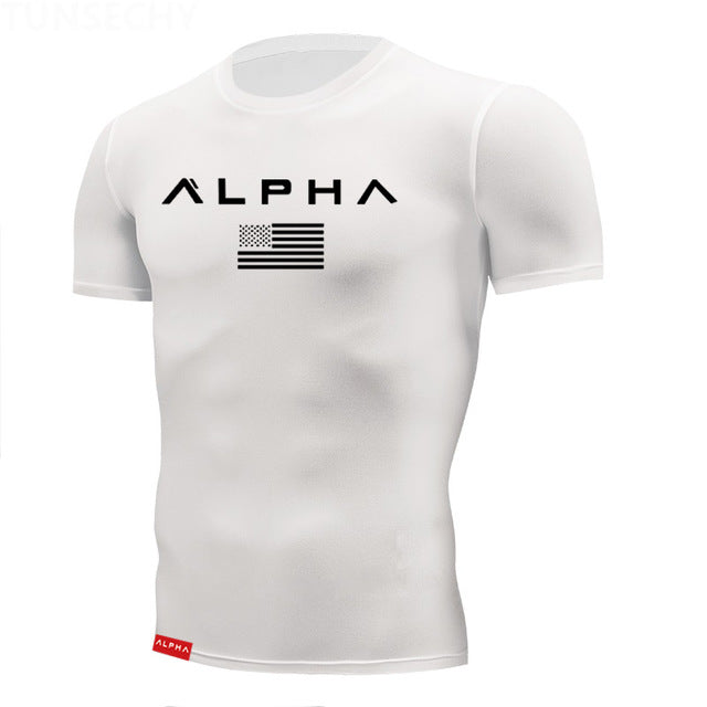 Tight t shirt Mens Short Sleeve Running Shirts Quick Dry Compression  tshirt Fitness Tights Sport Shirt Men Gym Sports Wear