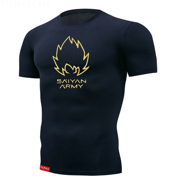 Tight t shirt Mens Short Sleeve Running Shirts Quick Dry Compression  tshirt Fitness Tights Sport Shirt Men Gym Sports Wear