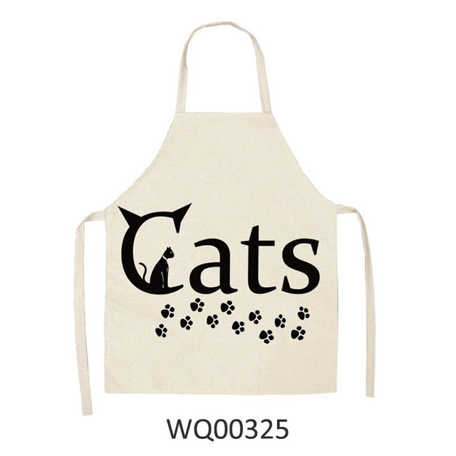 Kitty Cooking Apron Delantal de cocina con estampado de gato de dibujos animados bonito delantal impermeable de lino de algodón fácil de limpiar herramientas para el hogar 12 estilos para elegir