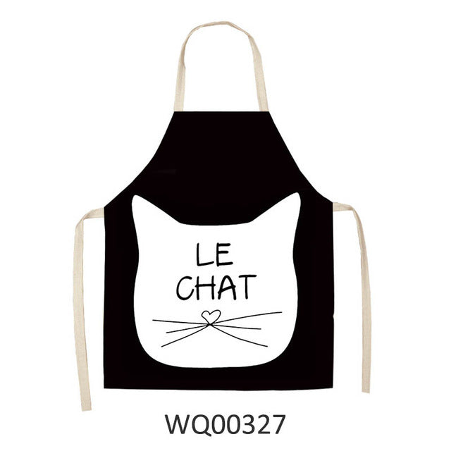 Kitty Cooking Apron Delantal de cocina con estampado de gato de dibujos animados bonito delantal impermeable de lino de algodón fácil de limpiar herramientas para el hogar 12 estilos para elegir