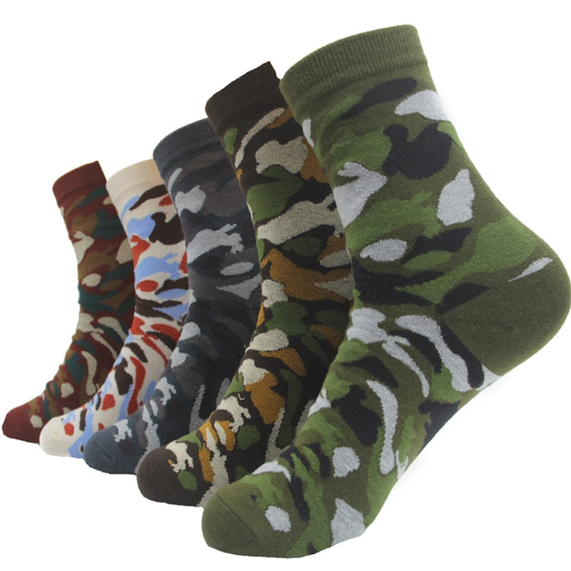 10 Pairs Camouflage Socks Men Cotton  Outdoor sport hiking socks Army Green