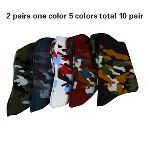 10 Pairs Camouflage Socks Men Cotton  Outdoor sport hiking socks Army Green