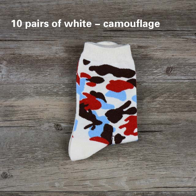 10 Pairs Camouflage Socks Men Cotton  Outdoor sport hiking socks Army Green