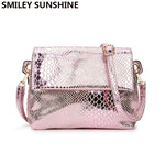 New Serpentine Women Messenger Bag Ladies Small Hand Shoulder Bag Female Crossbody Bags for Women 2020 Gold Pink Mini Handbags