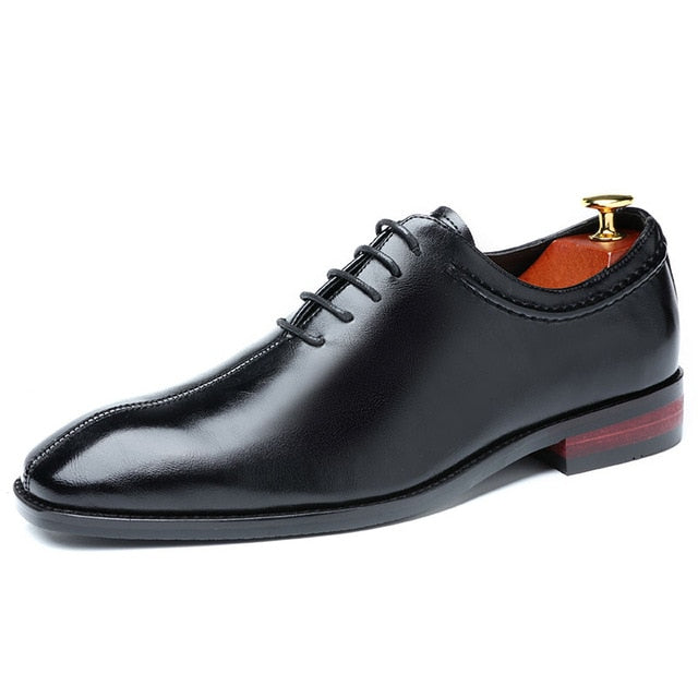 2020 Newest Men Dress Shoes Designer Business Office Lace-Up Loafers Casual Driving Shoes Men's Flat Party Leather Shoes 3 Color