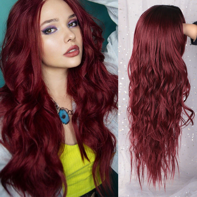 Platinum/Blonde/Black Wigs Heat Resistant Part Side Synthetic Wavy Wigs for Women