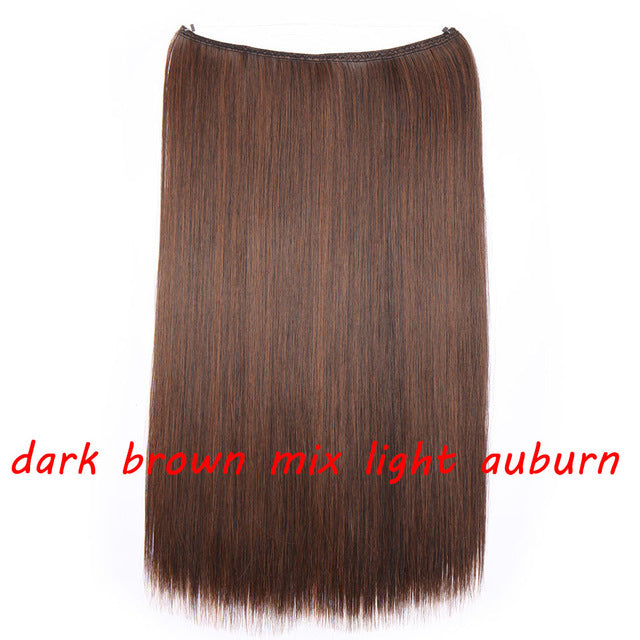 20 inch invisible wire no clip a part of halo hair extension flip in fake hair hairpieces synthetic hair for woman
