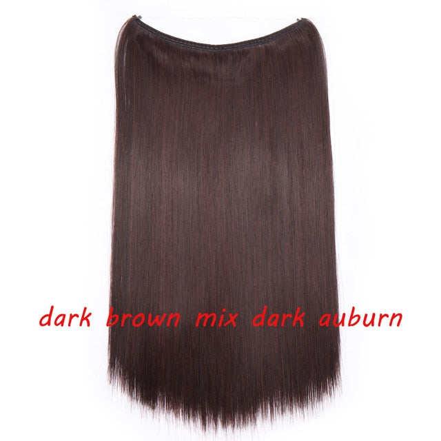 20 inch invisible wire no clip a part of halo hair extension flip in fake hair hairpieces synthetic hair for woman