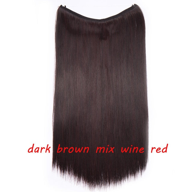 20 inch invisible wire no clip a part of halo hair extension flip in fake hair hairpieces synthetic hair for woman