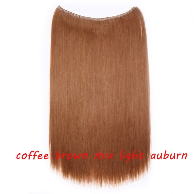 20 inch invisible wire no clip a part of halo hair extension flip in fake hair hairpieces synthetic hair for woman