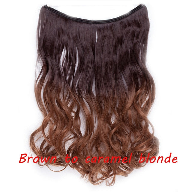 20 inch invisible wire no clip a part of halo hair extension flip in fake hair hairpieces synthetic hair for woman