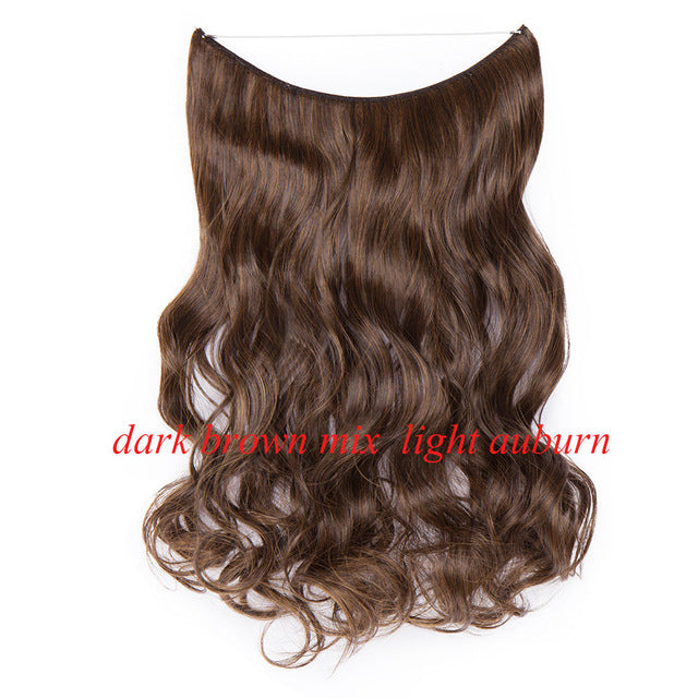 20 inch invisible wire no clip a part of halo hair extension flip in fake hair hairpieces synthetic hair for woman