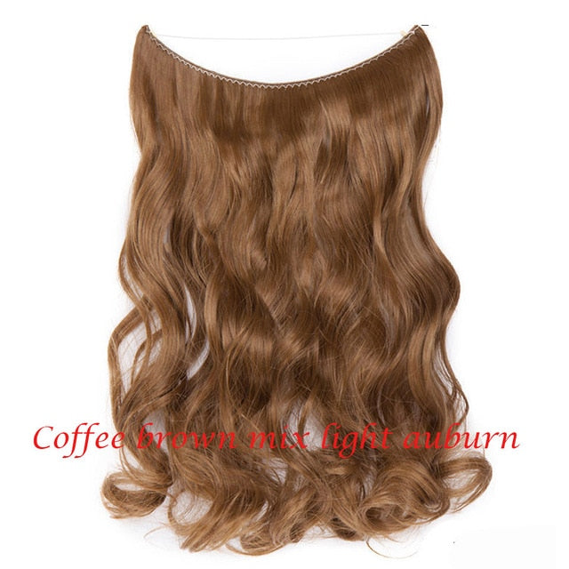 20 inch invisible wire no clip a part of halo hair extension flip in fake hair hairpieces synthetic hair for woman