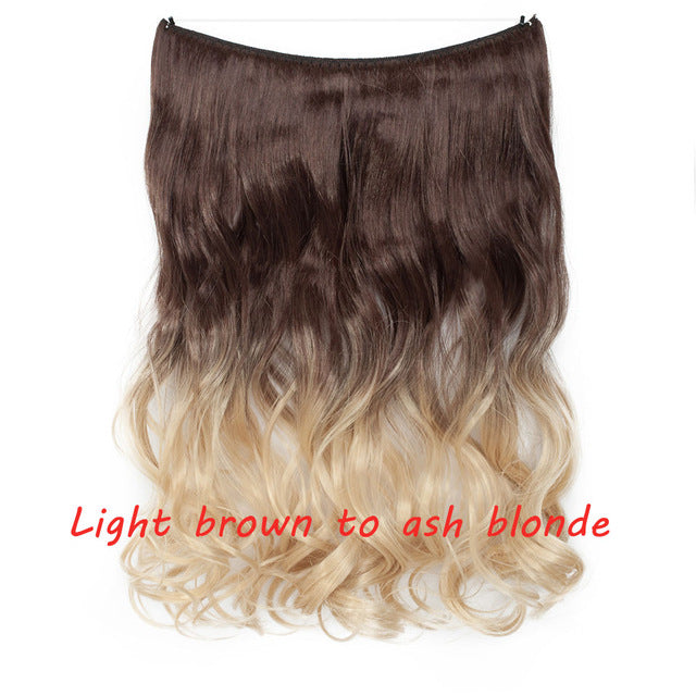 20 inch invisible wire no clip a part of halo hair extension flip in fake hair hairpieces synthetic hair for woman