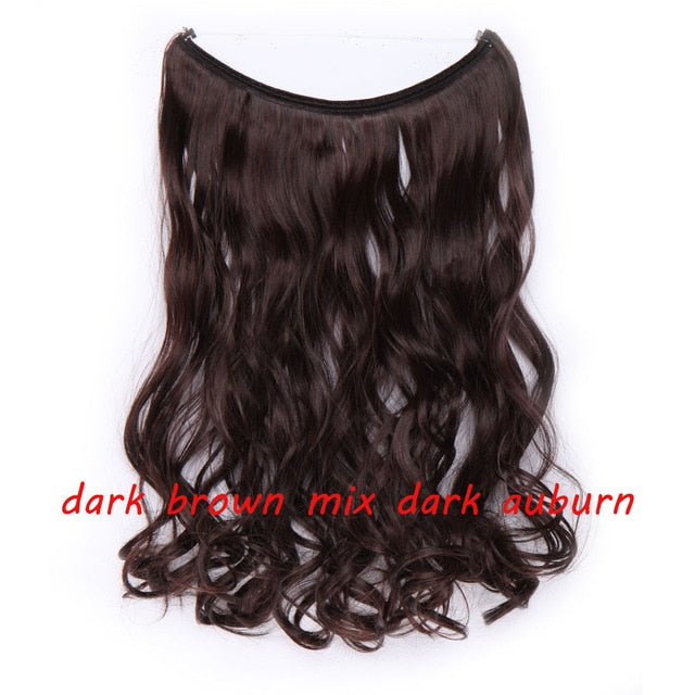20 inch invisible wire no clip a part of halo hair extension flip in fake hair hairpieces synthetic hair for woman