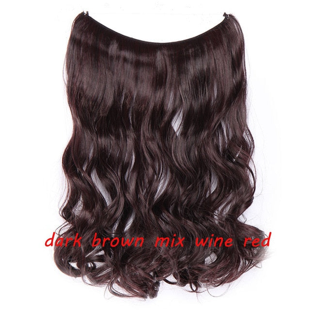 20 inch invisible wire no clip a part of halo hair extension flip in fake hair hairpieces synthetic hair for woman