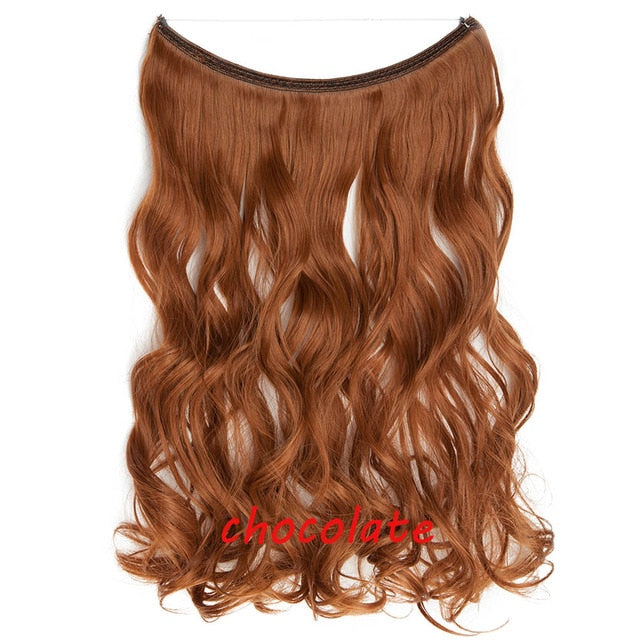 20 inch invisible wire no clip a part of halo hair extension flip in fake hair hairpieces synthetic hair for woman