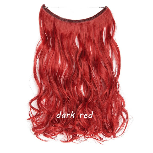 20 inch invisible wire no clip a part of halo hair extension flip in fake hair hairpieces synthetic hair for woman