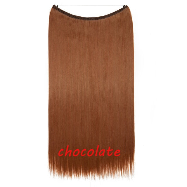 20 inch invisible wire no clip a part of halo hair extension flip in fake hair hairpieces synthetic hair for woman