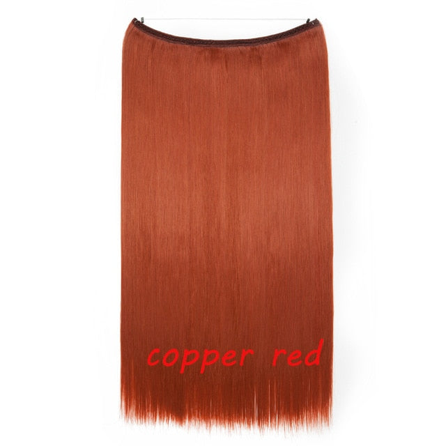 20 inch invisible wire no clip a part of halo hair extension flip in fake hair hairpieces synthetic hair for woman