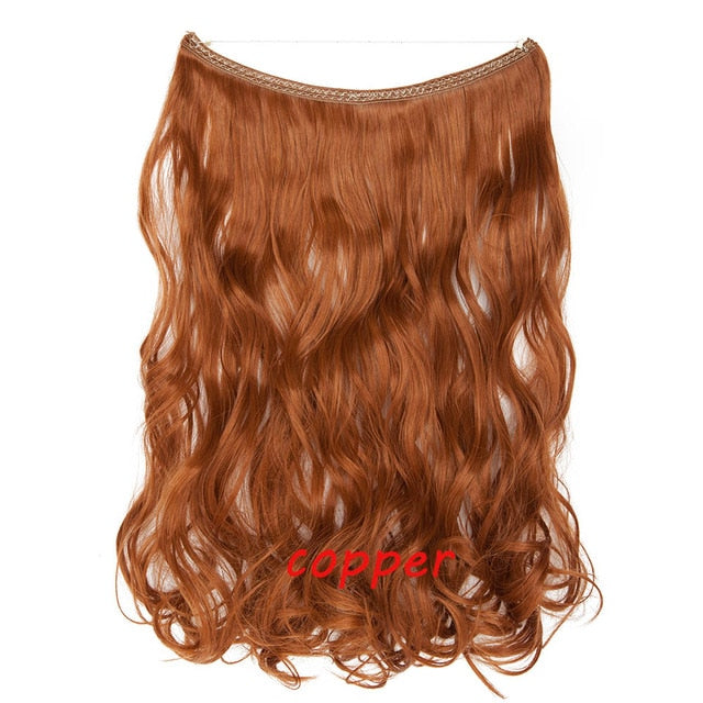 20 inch invisible wire no clip a part of halo hair extension flip in fake hair hairpieces synthetic hair for woman