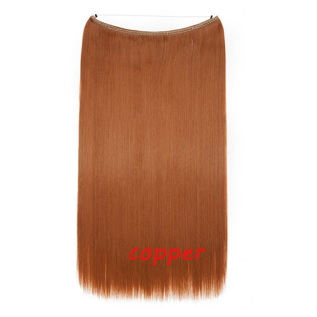20 inch invisible wire no clip a part of halo hair extension flip in fake hair hairpieces synthetic hair for woman