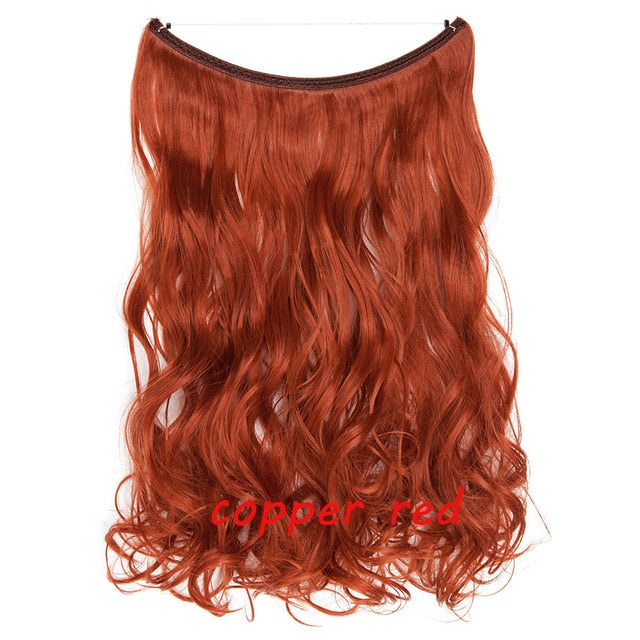 20 inch invisible wire no clip a part of halo hair extension flip in fake hair hairpieces synthetic hair for woman