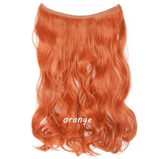20 inch invisible wire no clip a part of halo hair extension flip in fake hair hairpieces synthetic hair for woman