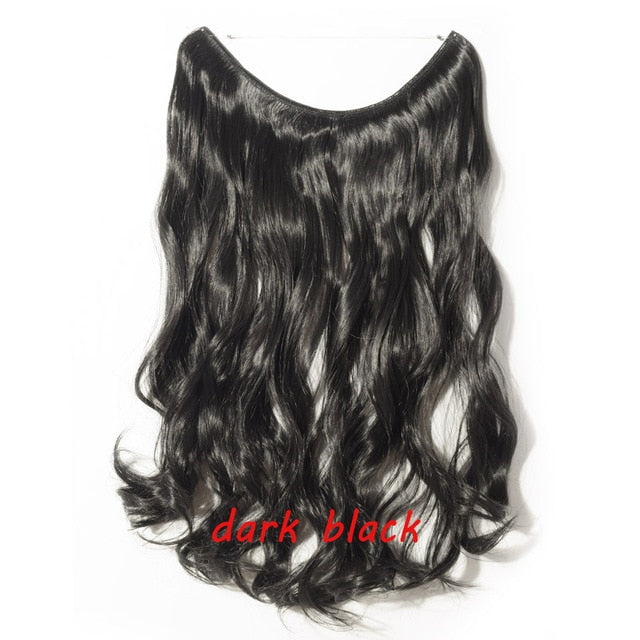 20 inch invisible wire no clip a part of halo hair extension flip in fake hair hairpieces synthetic hair for woman