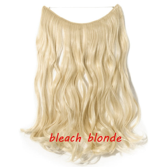 20 inch invisible wire no clip a part of halo hair extension flip in fake hair hairpieces synthetic hair for woman