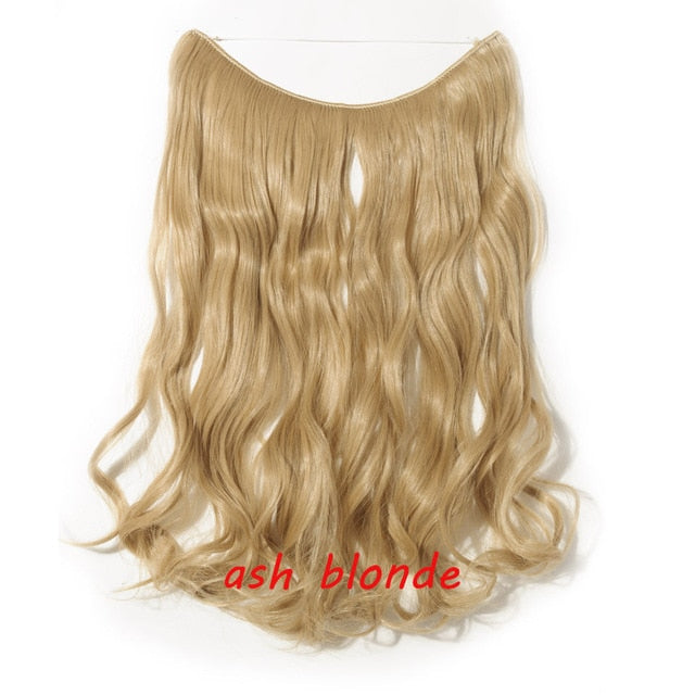 20 inch invisible wire no clip a part of halo hair extension flip in fake hair hairpieces synthetic hair for woman