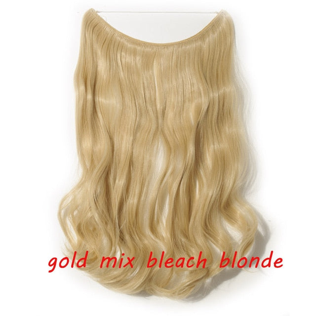20 inch invisible wire no clip a part of halo hair extension flip in fake hair hairpieces synthetic hair for woman
