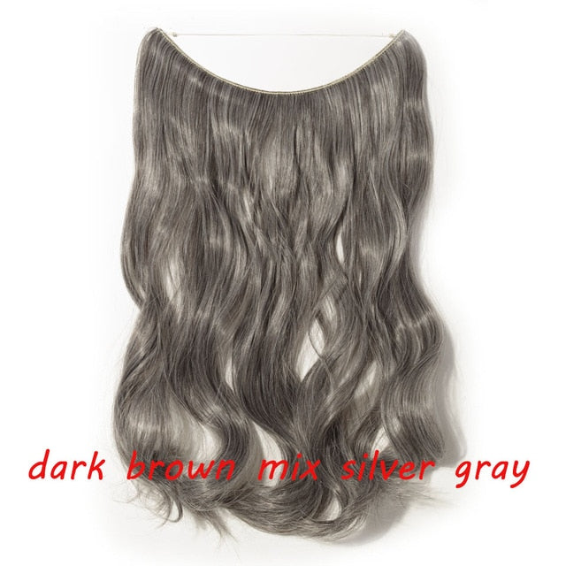 20 inch invisible wire no clip a part of halo hair extension flip in fake hair hairpieces synthetic hair for woman