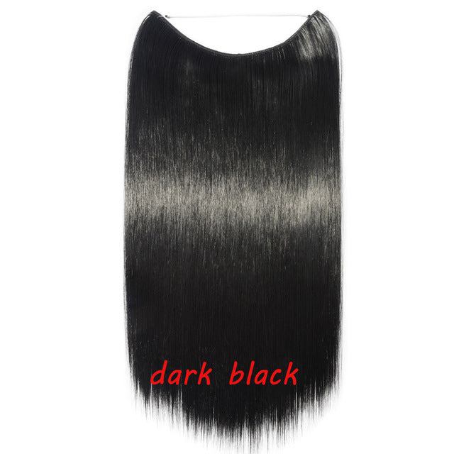20 inch invisible wire no clip a part of halo hair extension flip in fake hair hairpieces synthetic hair for woman