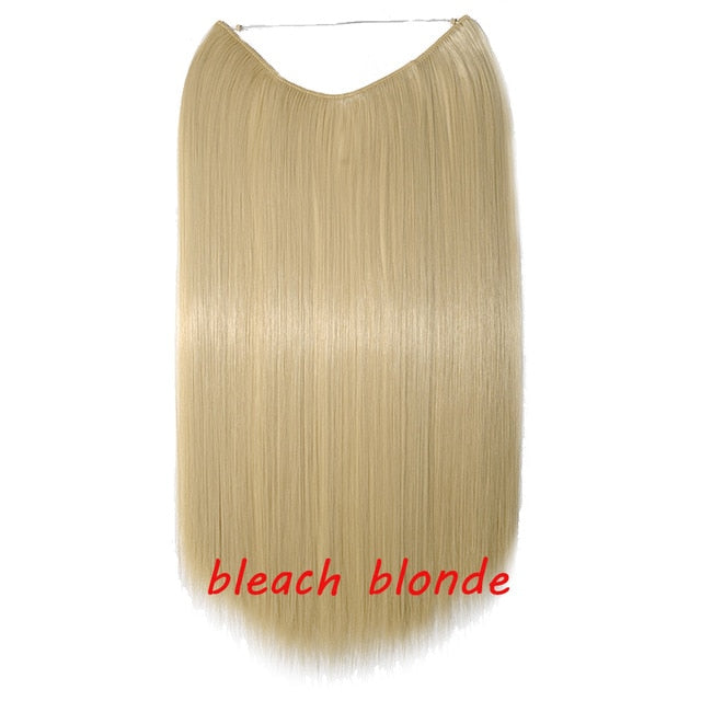 20 inch invisible wire no clip a part of halo hair extension flip in fake hair hairpieces synthetic hair for woman