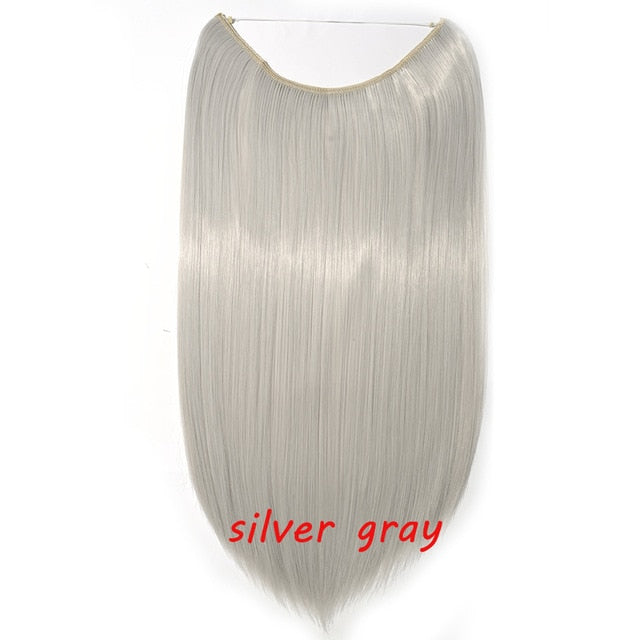 20 inch invisible wire no clip a part of halo hair extension flip in fake hair hairpieces synthetic hair for woman