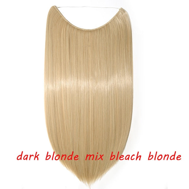 20 inch invisible wire no clip a part of halo hair extension flip in fake hair hairpieces synthetic hair for woman