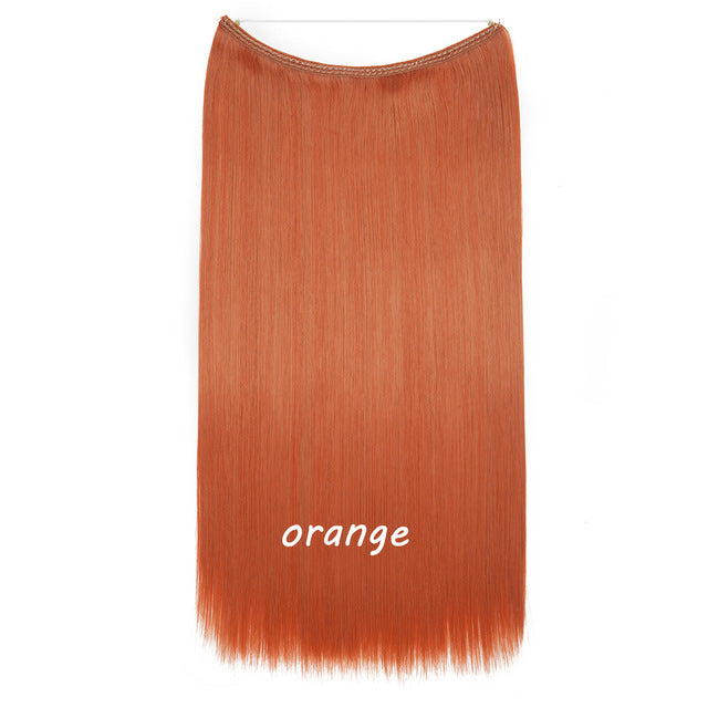20 inch invisible wire no clip a part of halo hair extension flip in fake hair hairpieces synthetic hair for woman