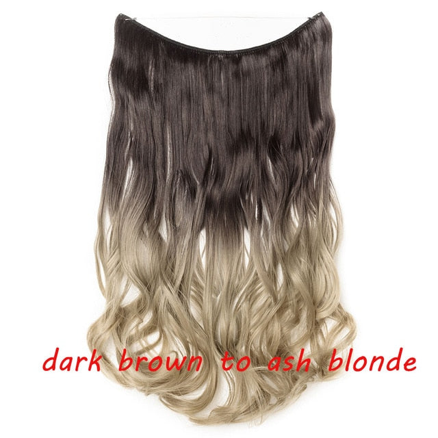 20 inch invisible wire no clip a part of halo hair extension flip in fake hair hairpieces synthetic hair for woman
