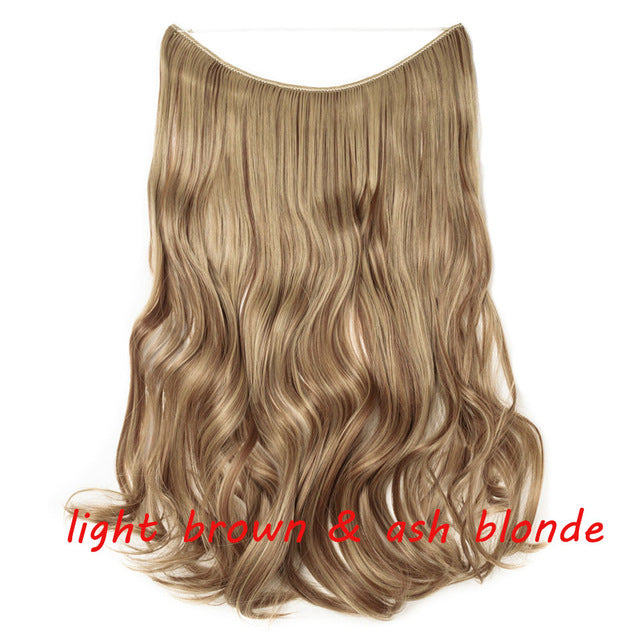 20 inch invisible wire no clip a part of halo hair extension flip in fake hair hairpieces synthetic hair for woman