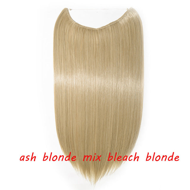 20 inch invisible wire no clip a part of halo hair extension flip in fake hair hairpieces synthetic hair for woman