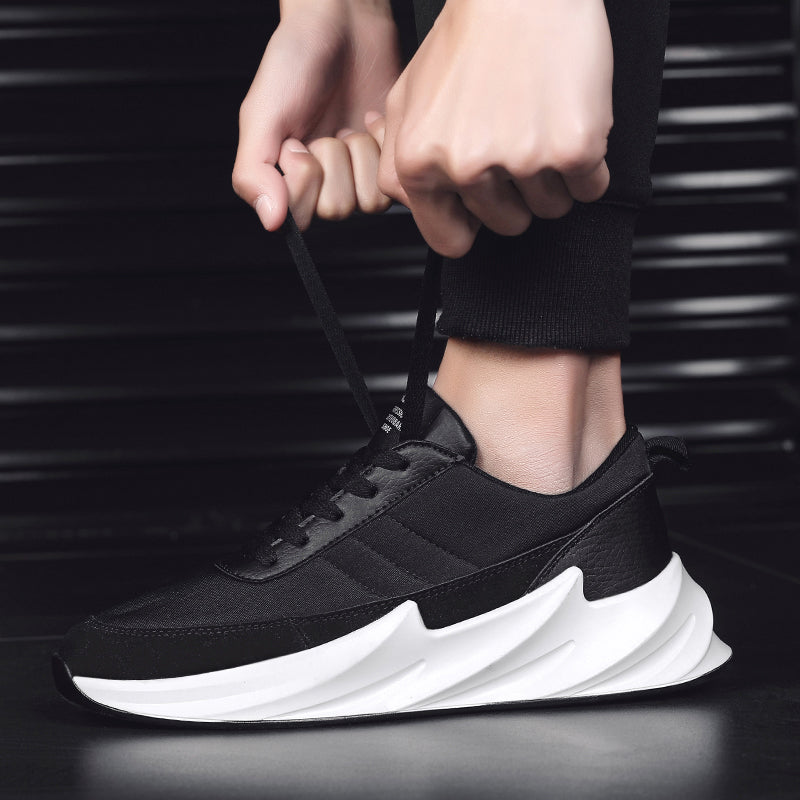 New Fashion Men Flyweather Comfortable Breathable Non-leather Casual Light Running Sport Jogging Shark Bottom Shoes