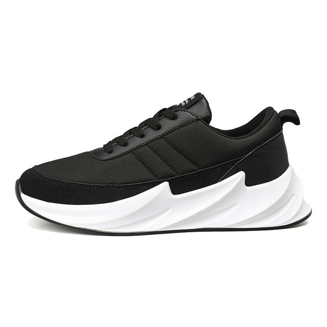 New Fashion Men Flyweather Comfortable Breathable Non-leather Casual Light Running Sport Jogging Shark Bottom Shoes