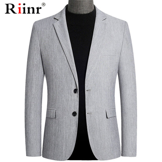 Riinr Brand Spring Autumn Men blazer Fashion Slim Suit jacket Men Business Casual Clothing High Quality Men's Suit Male M-4XL