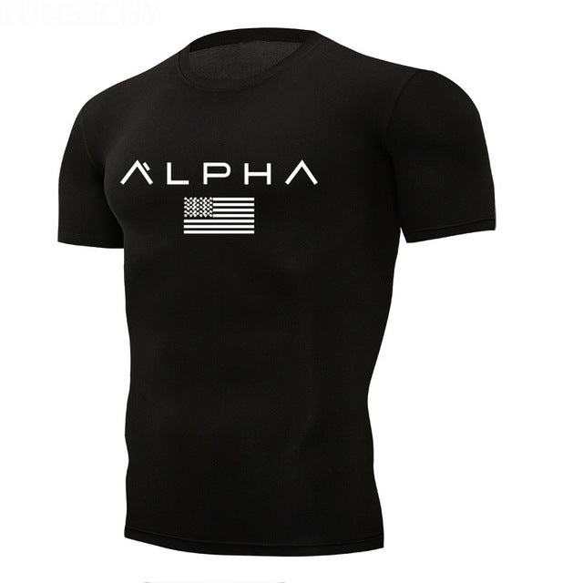 Running Shirts Men Short Sleeve Quick Dry Compression tshirt Fitness Tights Sport Shirt Men Gym jogging t shirt Sports Wear