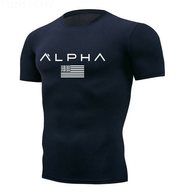 Running Shirts Men Short Sleeve Quick Dry Compression tshirt Fitness Tights Sport Shirt Men Gym jogging t shirt Sports Wear