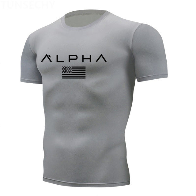 Running Shirts Men Short Sleeve Quick Dry Compression tshirt Fitness Tights Sport Shirt Men Gym jogging t shirt Sports Wear